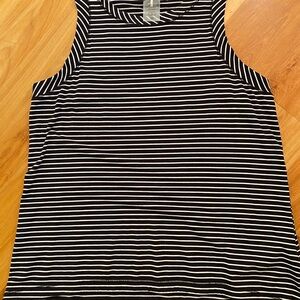 CALIA by Carrie Underwood Black and White Striped Tank Top